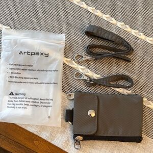 ARTPAXY NEW KEYCHAIN LANYARD WALLET GRAY
